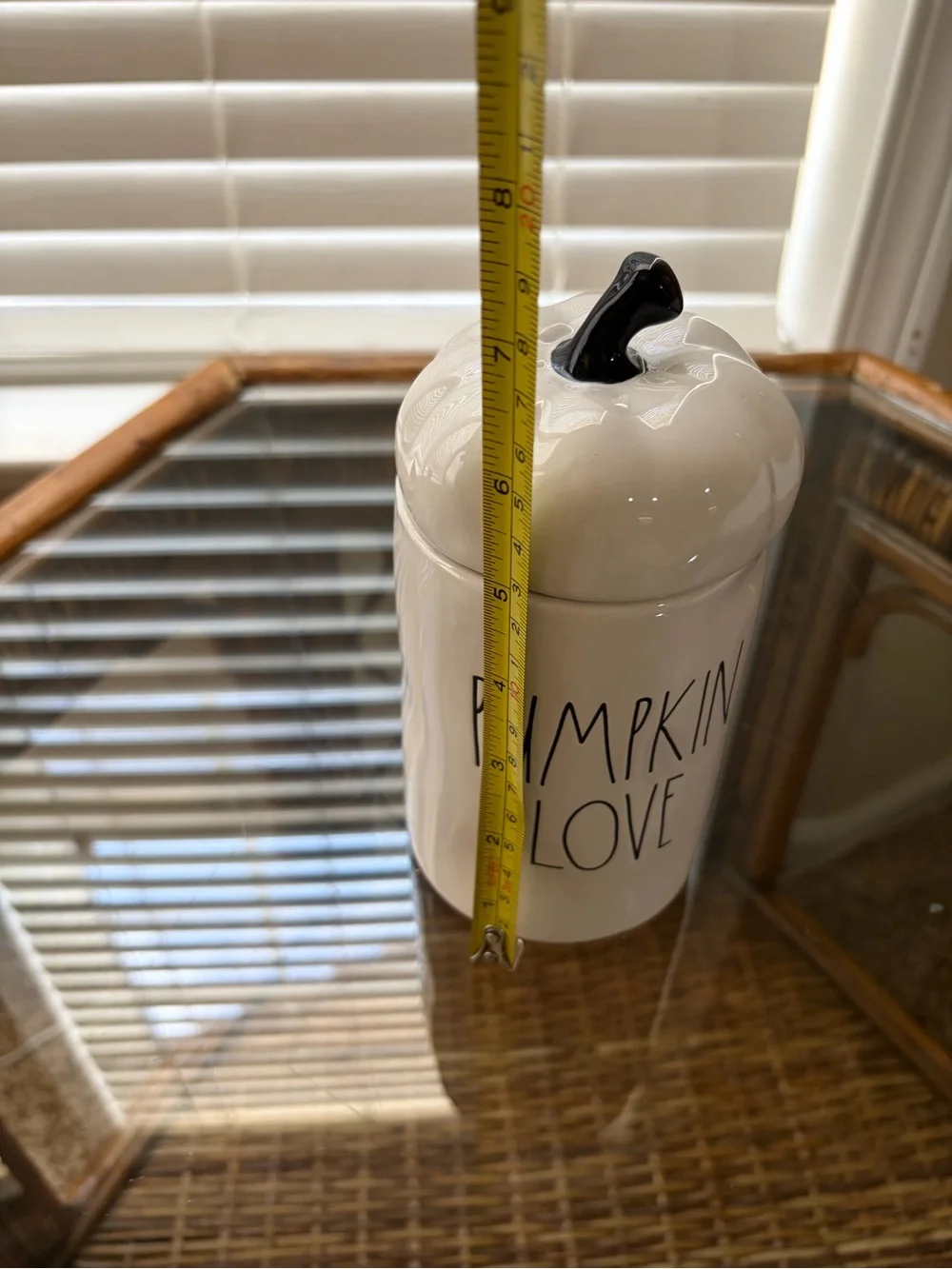 Fall Vibes ~ Rae Dunn “Pumpkin Love” Ceramic Canister/Candle with Black Stem Lid